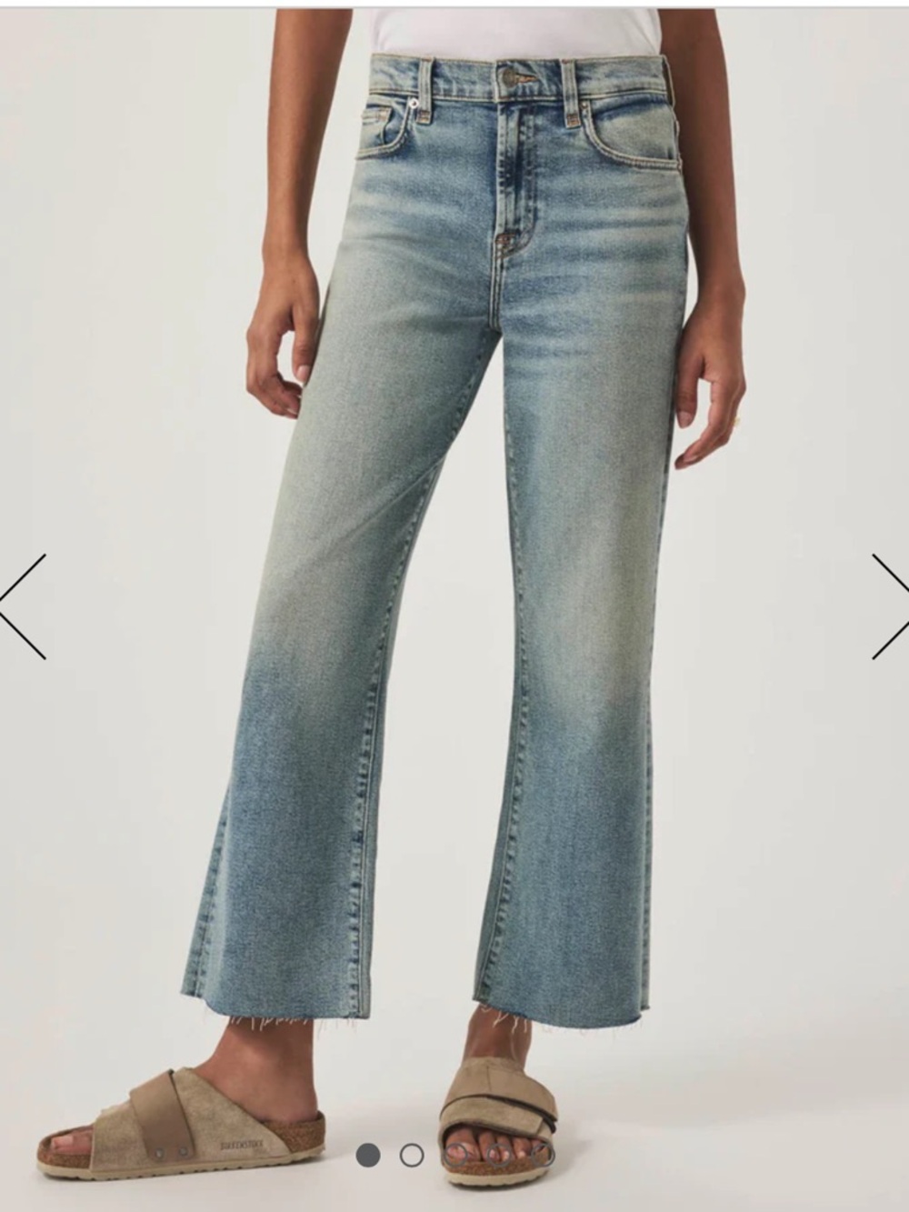 Splendid Cropped Wide Leg Raw Hem Jean